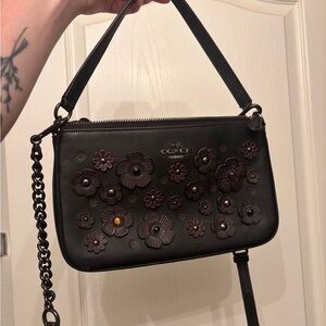 Coach Brownish/Purple Floral Women Bag